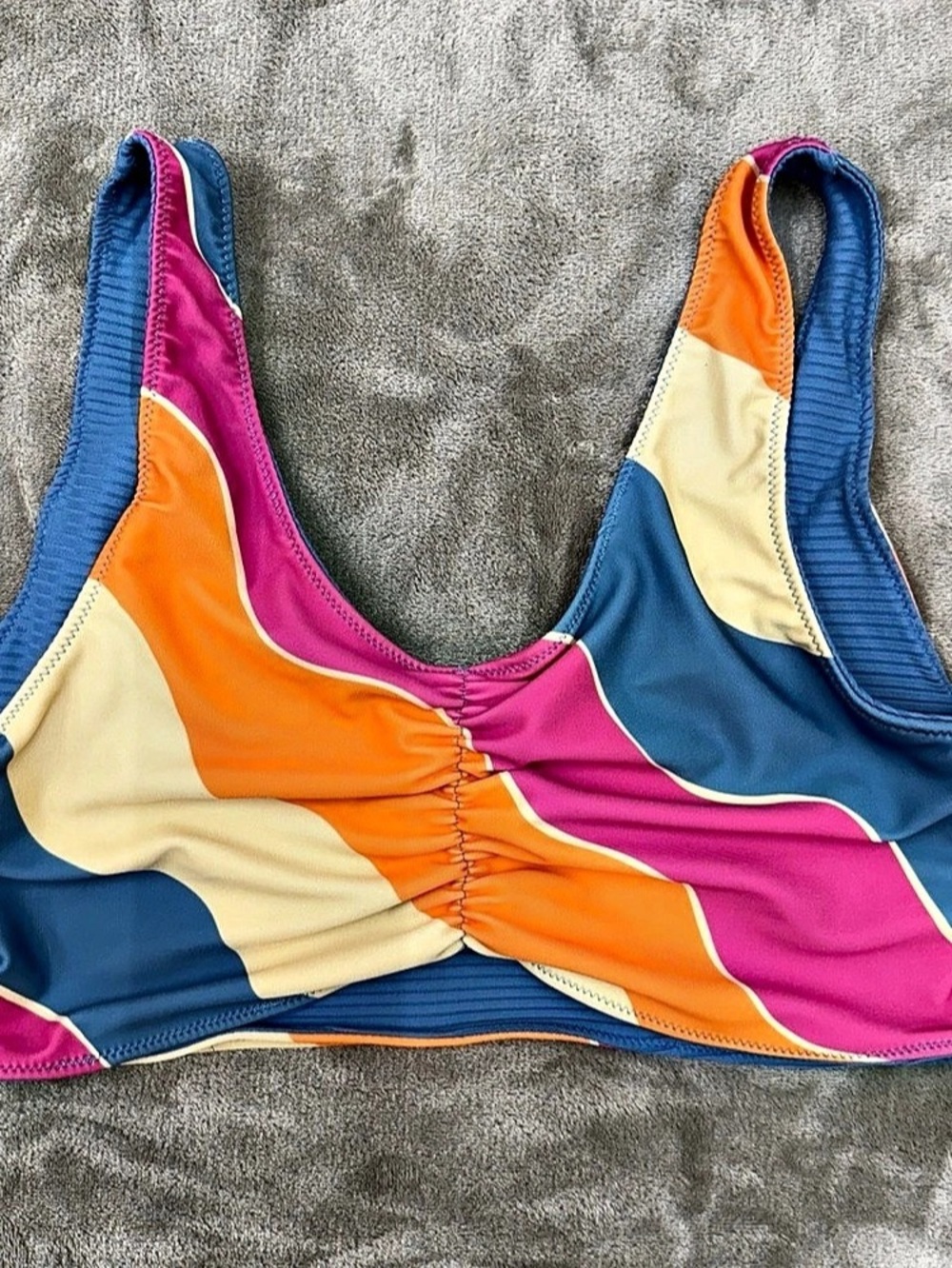 Nani Reversible tank Swim Top Women’s Large abstract multicolor ribbed